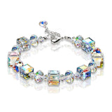 Luxury Exquisite Aurora Square Geometric Polygon Bead Crystals Bracelet