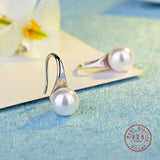 925 Sterling Silver Big Clear Pearl Earrings