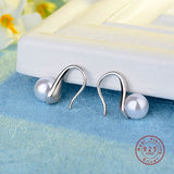 925 Sterling Silver Big Clear Pearl Earrings