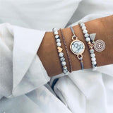 5Pcs/lot Bohemian Map Charm Bracelets
