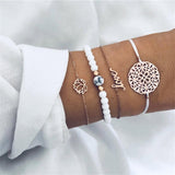 5Pcs/lot Bohemian Map Charm Bracelets