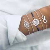 5Pcs/lot Bohemian Map Charm Bracelets