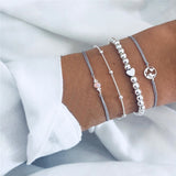 5Pcs/lot Bohemian Map Charm Bracelets