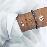 5Pcs/lot Bohemian Map Charm Bracelets