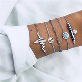 5Pcs/lot Bohemian Map Charm Bracelets