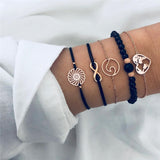 5Pcs/lot Bohemian Map Charm Bracelets