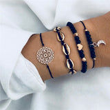 5Pcs/lot Bohemian Map Charm Bracelets