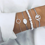 5Pcs/lot Bohemian Map Charm Bracelets