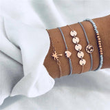 5Pcs/lot Bohemian Map Charm Bracelets