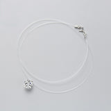 925 Sterling Silver Zircon Crystal Pearl Pendant Choker Necklace