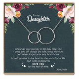 Rose Gold Necklace Women Infinity Double Circles Pendant