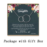 Rose Gold Necklace Women Infinity Double Circles Pendant