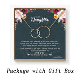 Rose Gold Necklace Women Infinity Double Circles Pendant
