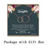 Rose Gold Necklace Women Infinity Double Circles Pendant