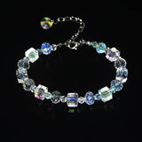 Luxury Exquisite Aurora Square Geometric Polygon Bead Crystals Bracelet