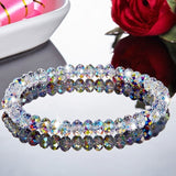 Luxury Exquisite Aurora Square Geometric Polygon Bead Crystals Bracelet