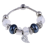 ZOSHI Pink Crystal Charm Silver Color Bracelets & Bangles for Women With Aliexpress Murano Beads Silver Bracelet Femme Jewelry