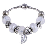 ZOSHI Pink Crystal Charm Silver Color Bracelets & Bangles for Women With Aliexpress Murano Beads Silver Bracelet Femme Jewelry