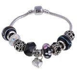 ZOSHI Pink Crystal Charm Silver Color Bracelets & Bangles for Women With Aliexpress Murano Beads Silver Bracelet Femme Jewelry