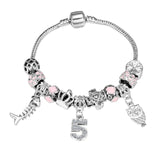 ZOSHI Pink Crystal Charm Silver Color Bracelets & Bangles for Women With Aliexpress Murano Beads Silver Bracelet Femme Jewelry