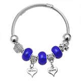 ZOSHI Pink Crystal Charm Silver Color Bracelets & Bangles for Women With Aliexpress Murano Beads Silver Bracelet Femme Jewelry
