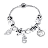 ZOSHI Pink Crystal Charm Silver Color Bracelets & Bangles for Women With Aliexpress Murano Beads Silver Bracelet Femme Jewelry