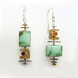 Boho Ethnic Green Resin Stone Dangle Earrings