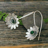 Boho Ethnic Green Resin Stone Dangle Earrings