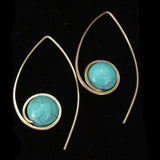 Boho Ethnic Green Resin Stone Dangle Earrings