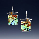 Boho Ethnic Green Resin Stone Dangle Earrings