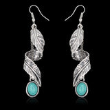 Boho Ethnic Green Resin Stone Dangle Earrings