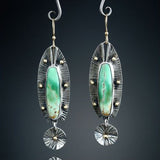 Boho Ethnic Green Resin Stone Dangle Earrings
