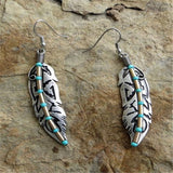 Boho Ethnic Green Resin Stone Dangle Earrings