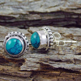 Boho Ethnic Green Resin Stone Dangle Earrings