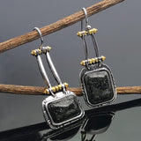 Boho Ethnic Green Resin Stone Dangle Earrings
