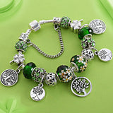 Silver Tree of Life Fashion Bead Bracelet