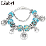 Silver Tree of Life Fashion Bead Bracelet