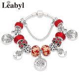 Silver Tree of Life Fashion Bead Bracelet