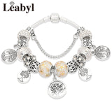 Silver Tree of Life Fashion Bead Bracelet
