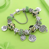 Silver Tree of Life Fashion Bead Bracelet