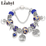 Silver Tree of Life Fashion Bead Bracelet