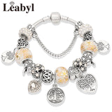 Silver Tree of Life Fashion Bead Bracelet