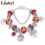 Silver Tree of Life Fashion Bead Bracelet