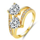 Transparent Red Blue Tricolor Zircon Ring