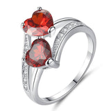 Transparent Red Blue Tricolor Zircon Ring