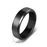 6mm Titanium Steel Black Finger Rings