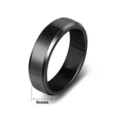 6mm Titanium Steel Black Finger Rings