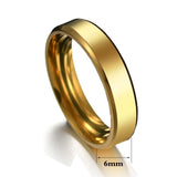 6mm Titanium Steel Black Finger Rings