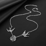 3D Rose Necklace Personalized Custom Charm Necklace