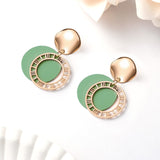 Statement Round Dangle Drop Earrings